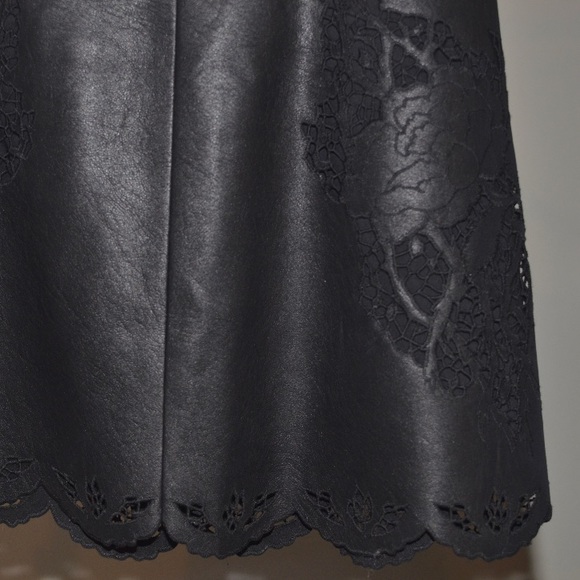 BCBG faux Leather black mini skirt - Picture 3 of 5
